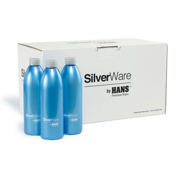 12-pk HANS™ SilverWare water bottles.